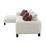 Mardi Maroon & Beige Tweed Sectional Sofa | OROA