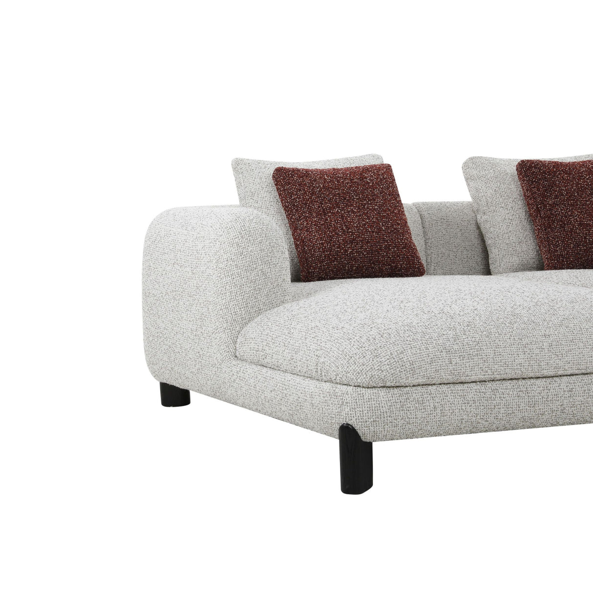 Mardi Maroon & Beige Tweed Sectional Sofa | OROA