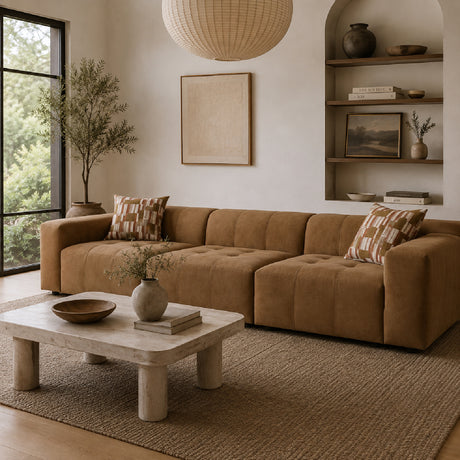Suede Contemporary Modular Sofa | OROA