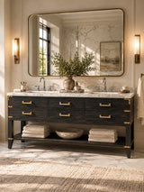 Modern European furniture - Black Oak Double Bath Vanity - www.oroa.com