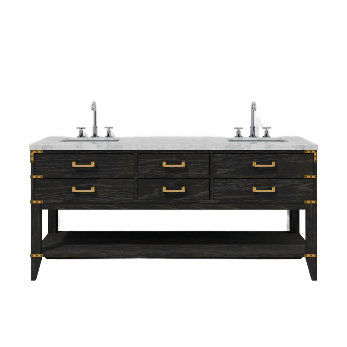 Modern European furniture - Black Oak Double Bath Vanity - www.oroa.com