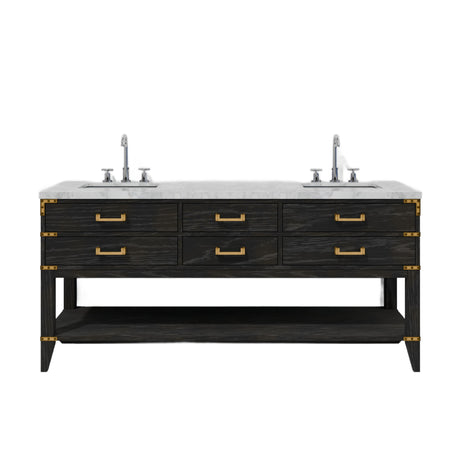 Modern European furniture - Black Oak Double Bath Vanity - www.oroa.com