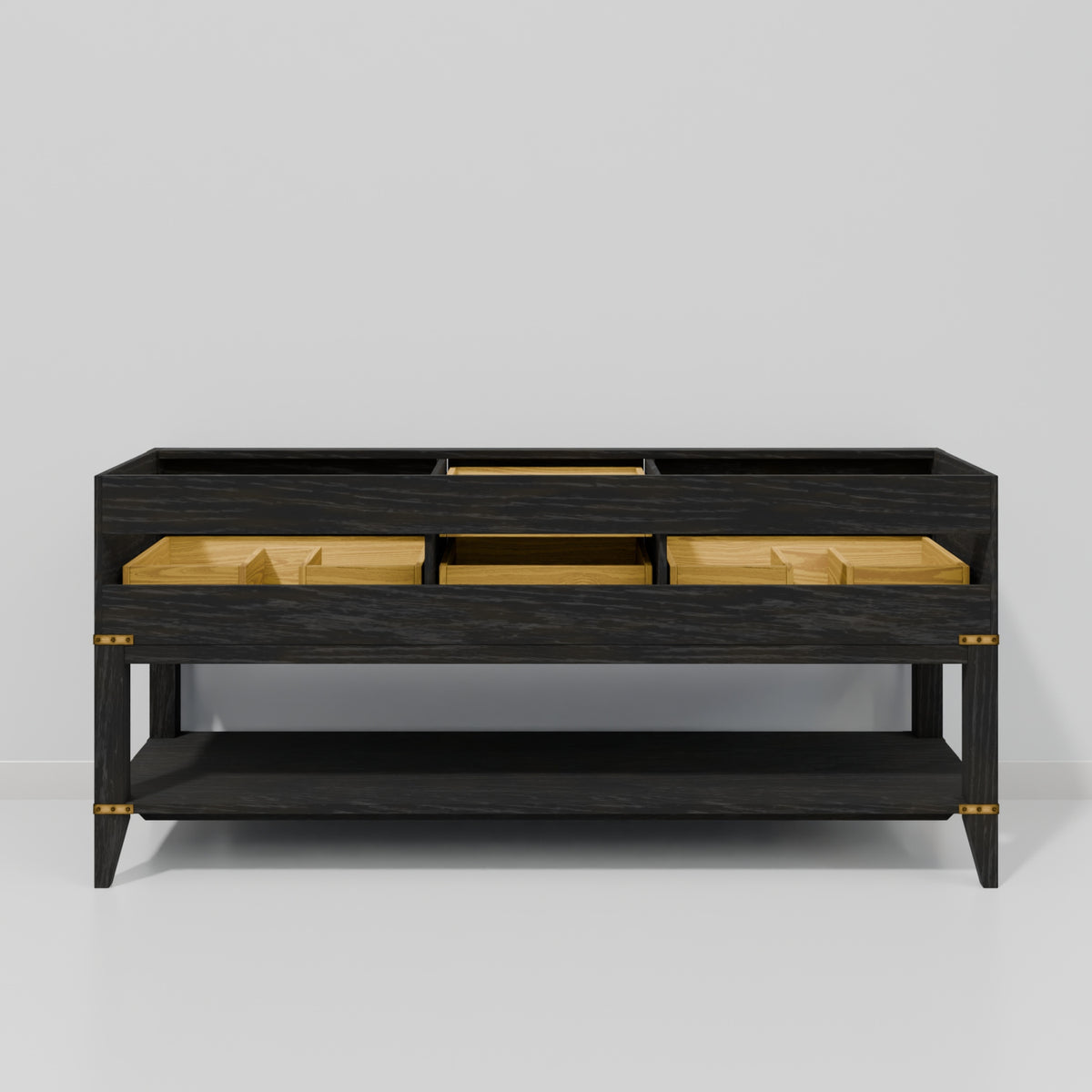 Modern European furniture - Black Oak Double Bath Vanity - www.oroa.com