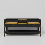 Modern European furniture - Black Oak Double Bath Vanity - www.oroa.com