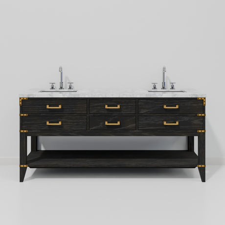 Modern European furniture - Black Oak Double Bath Vanity - www.oroa.com