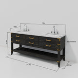 Modern European furniture - Black Oak Double Bath Vanity - www.oroa.com