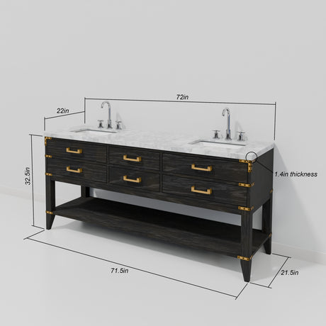 Modern European furniture - Black Oak Double Bath Vanity - www.oroa.com