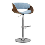 Adjustable Blue Swivel Barstool by OROA