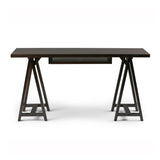 Modern European furniture - Dark Chestnut Brown Solid Wood Desk - www.oroa.com