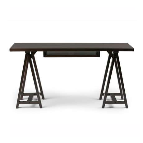 Modern European furniture - Dark Chestnut Brown Solid Wood Desk - www.oroa.com