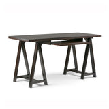Modern European furniture - Dark Chestnut Brown Solid Wood Desk - www.oroa.com