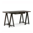 Modern European furniture - Dark Chestnut Brown Solid Wood Desk - www.oroa.com