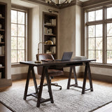 Modern European furniture - Dark Chestnut Brown Solid Wood Desk - www.oroa.com