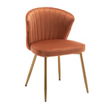 Orange Velvet Armless Accent Chair | OROA