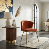 Orange Velvet Armless Accent Chair | OROA