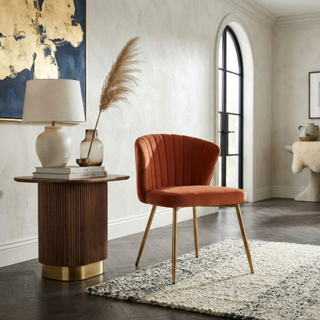 Orange Velvet Armless Accent Chair | OROA