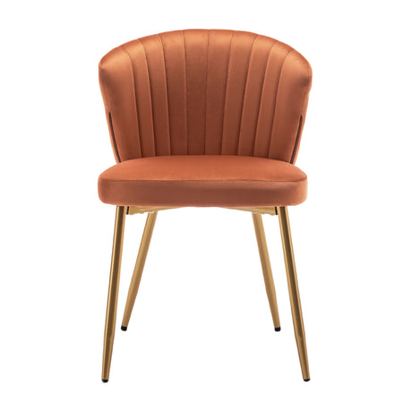 Orange Velvet Armless Accent Chair | OROA