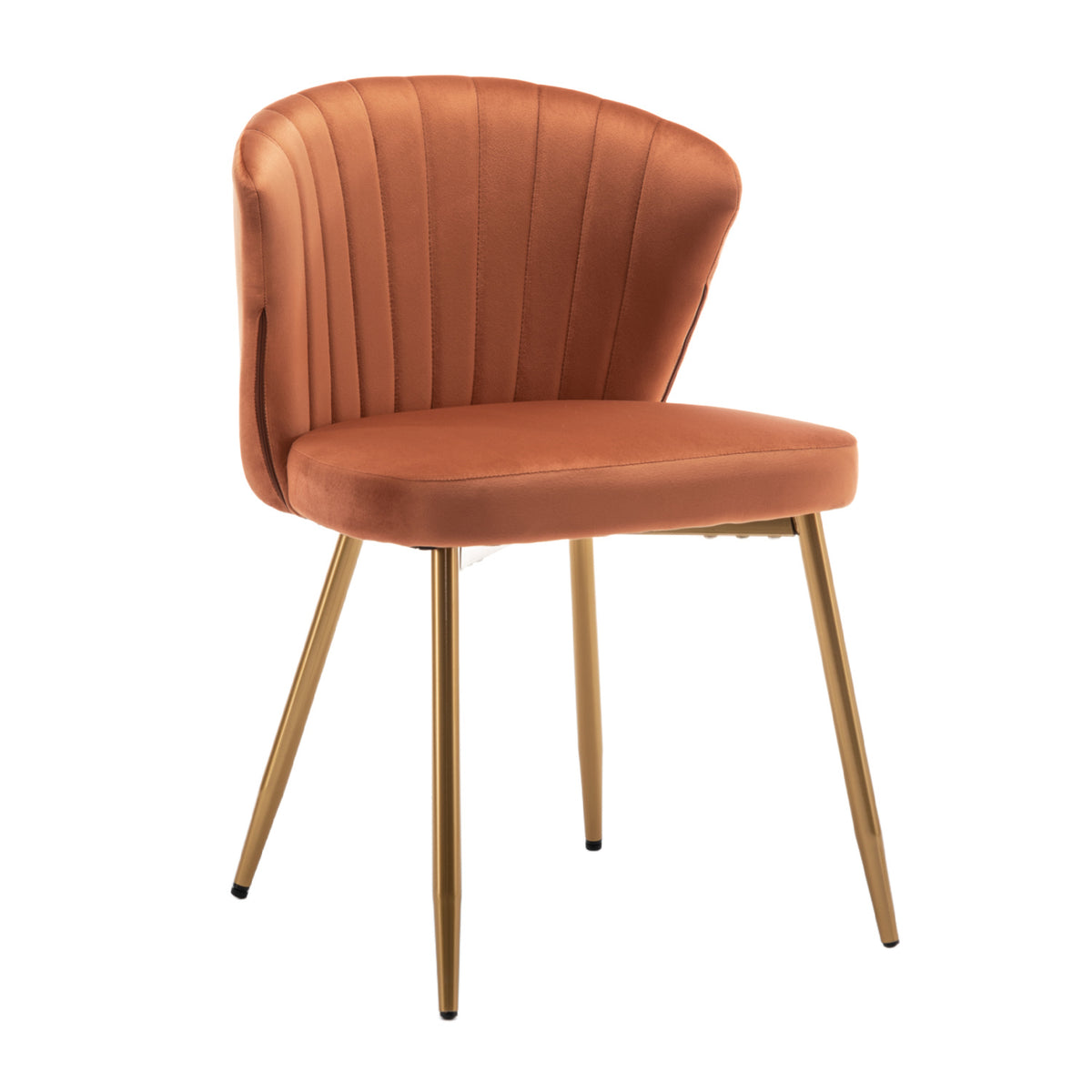 Orange Velvet Armless Accent Chair | OROA