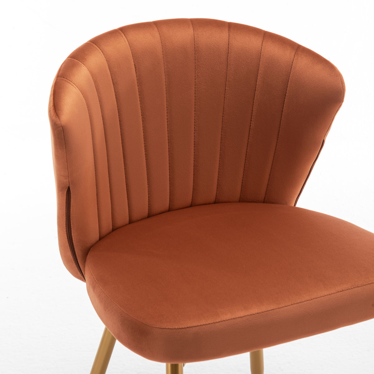 Orange Velvet Armless Accent Chair | OROA