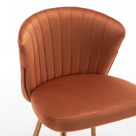 Orange Velvet Armless Accent Chair | OROA