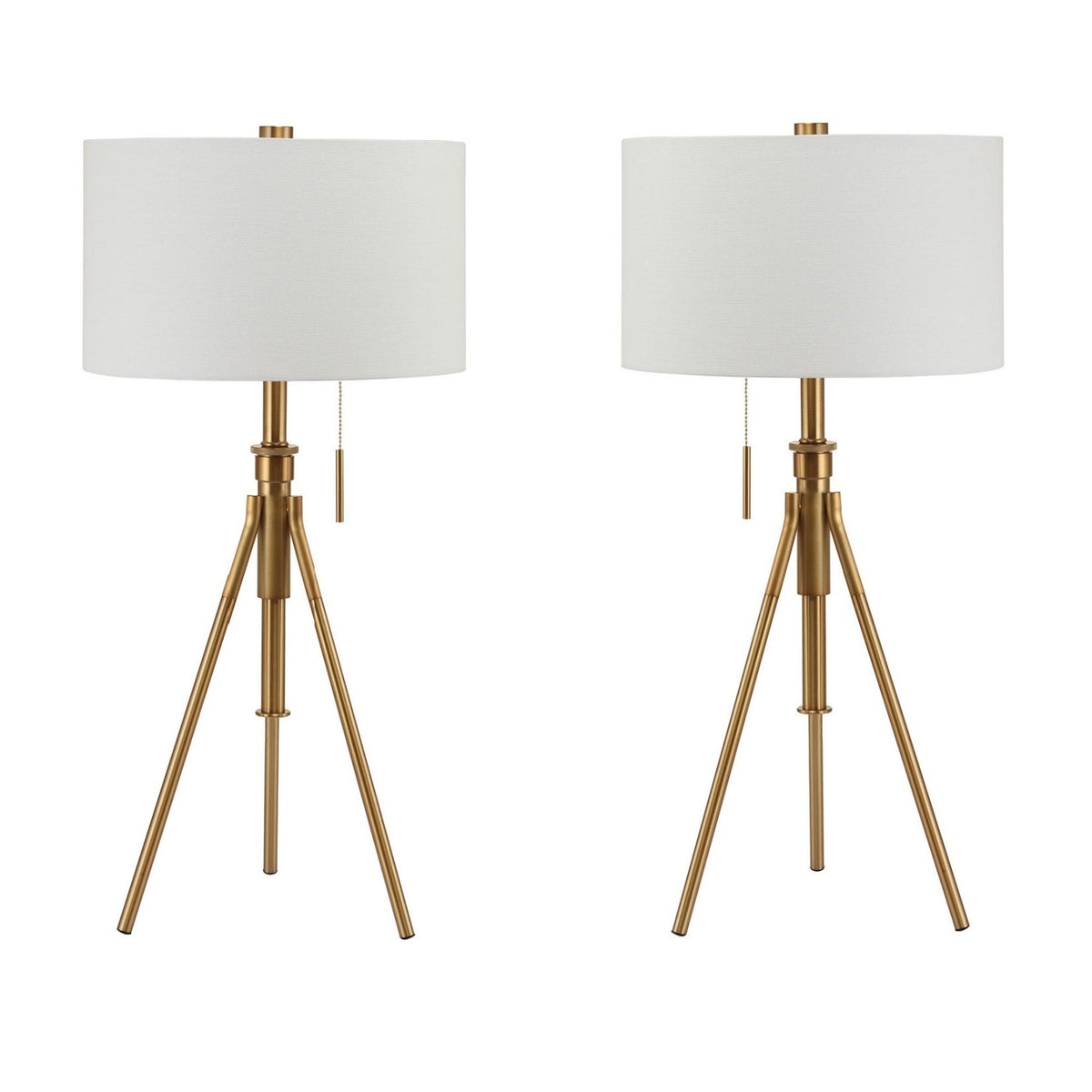 Modern European furniture - Vintage Gold Tripod Floor Lamp with Pull Switch - www.oroa.com