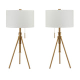 Modern European furniture - Vintage Gold Tripod Floor Lamp with Pull Switch - www.oroa.com