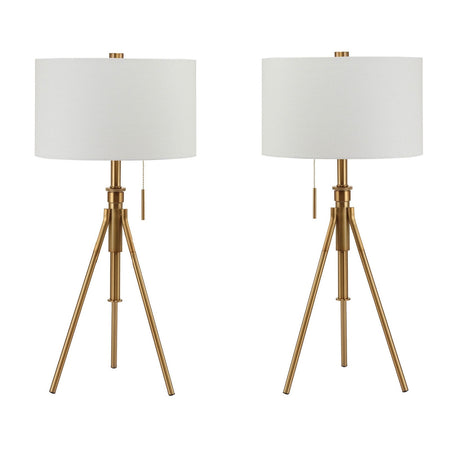 Modern European furniture - Vintage Gold Tripod Floor Lamp with Pull Switch - www.oroa.com