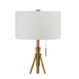 Modern European furniture - Vintage Gold Tripod Floor Lamp with Pull Switch - www.oroa.com