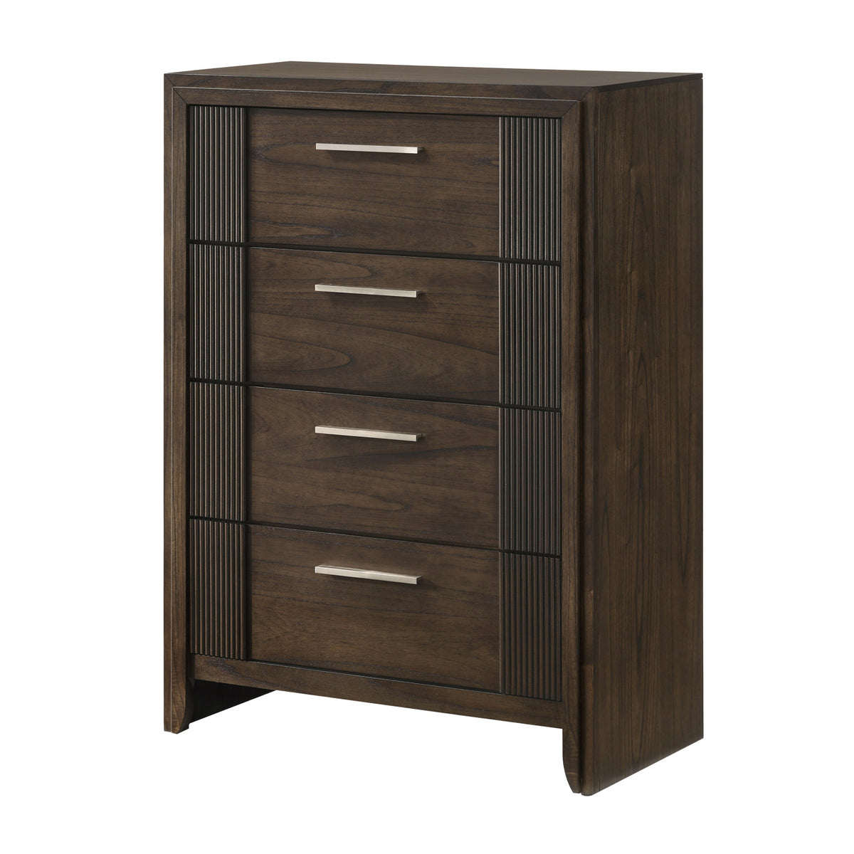 Brown 4-Drawer Wooden Chest | OROA