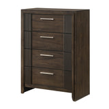 Brown 4-Drawer Wooden Chest | OROA