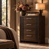 Brown 4-Drawer Wooden Chest | OROA