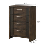 Brown 4-Drawer Wooden Chest | OROA
