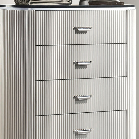 Modern European furniture - Light Gray 5-Drawer Chest - www.oroa.com