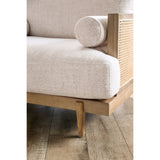 Modern European furniture - Beige Lounge Chair with Light Oak and Rattan - www.oroa.com