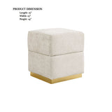 Beige Cube Accent Storage Stool | OROA