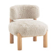 Modern European furniture - Contemporary Taupe Fur Fabric Accent Chair - www.oroa.com