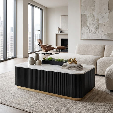 Contemporary Marble Top Coffee Table | OROA