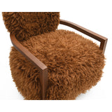 Camel Brown Fur Accent Chair | OROA