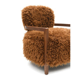 Camel Brown Fur Accent Chair | OROA