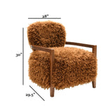 Camel Brown Fur Accent Chair | OROA