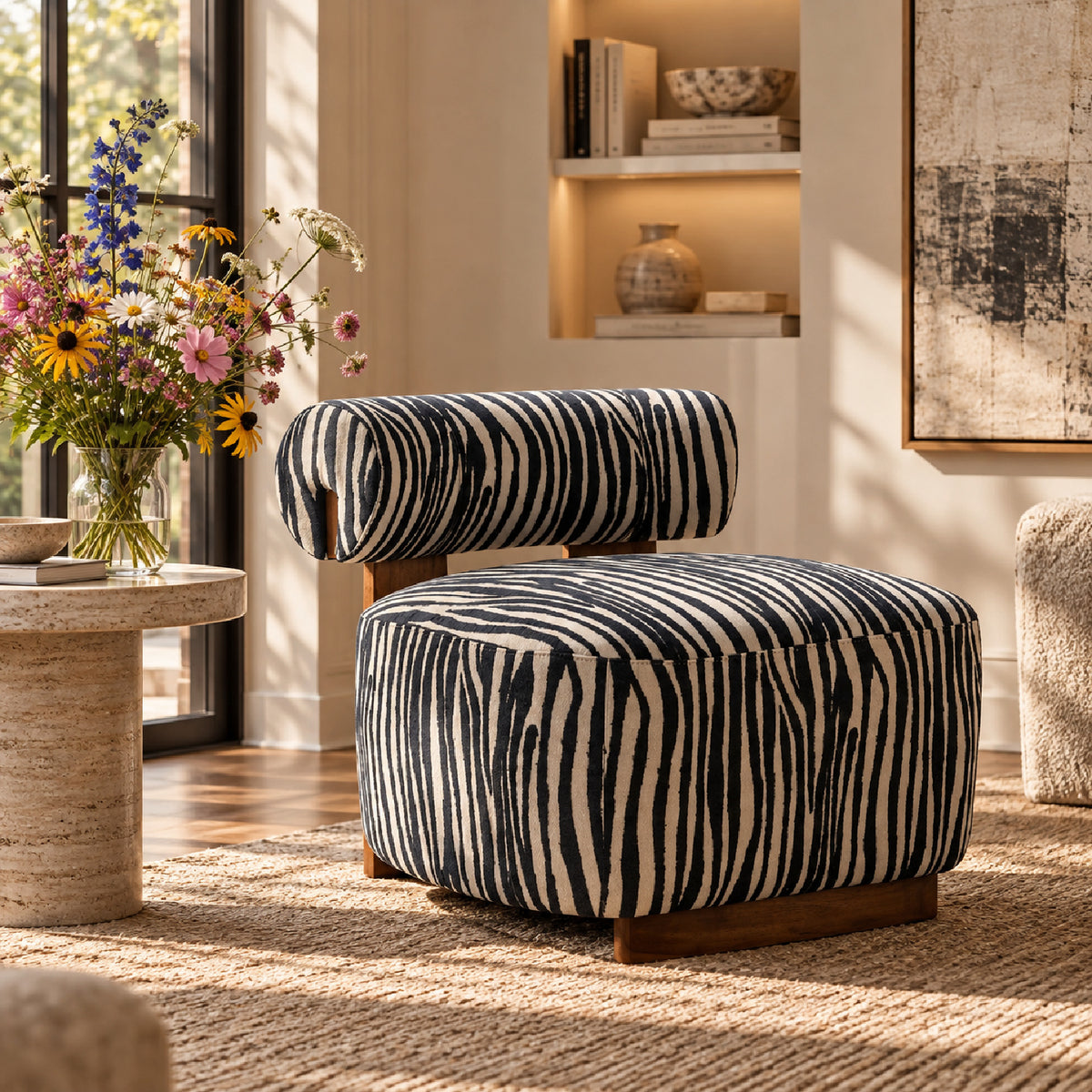 Accent Chair Cylindrical Backrest by OROA