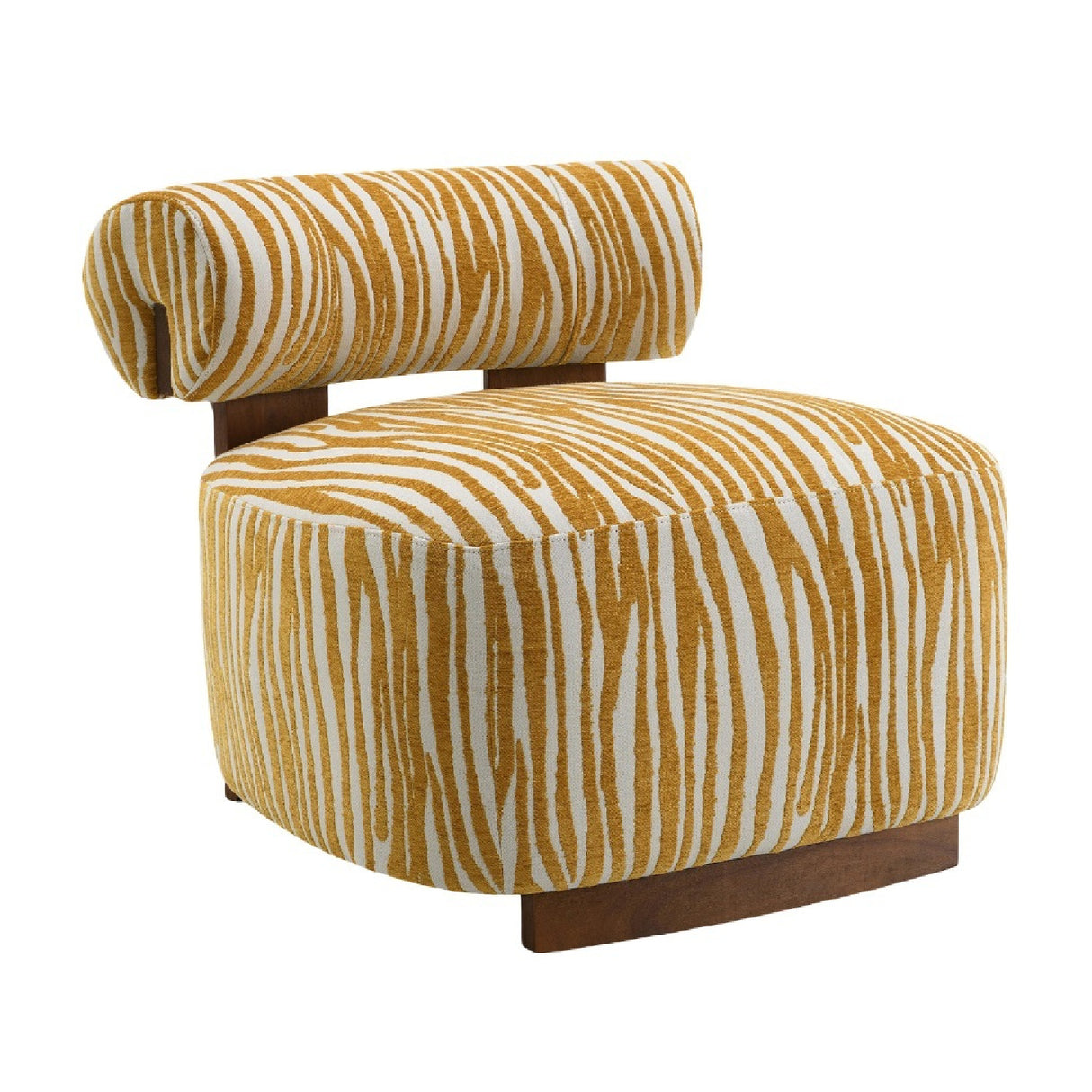 Zebra Strip Yellow Accent Chair | OROA