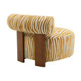Zebra Strip Yellow Accent Chair | OROA