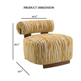 Zebra Strip Yellow Accent Chair | OROA