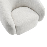 Beige Upholstered Swivel Accent Chair | OROA