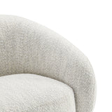 Beige Upholstered Swivel Accent Chair | OROA