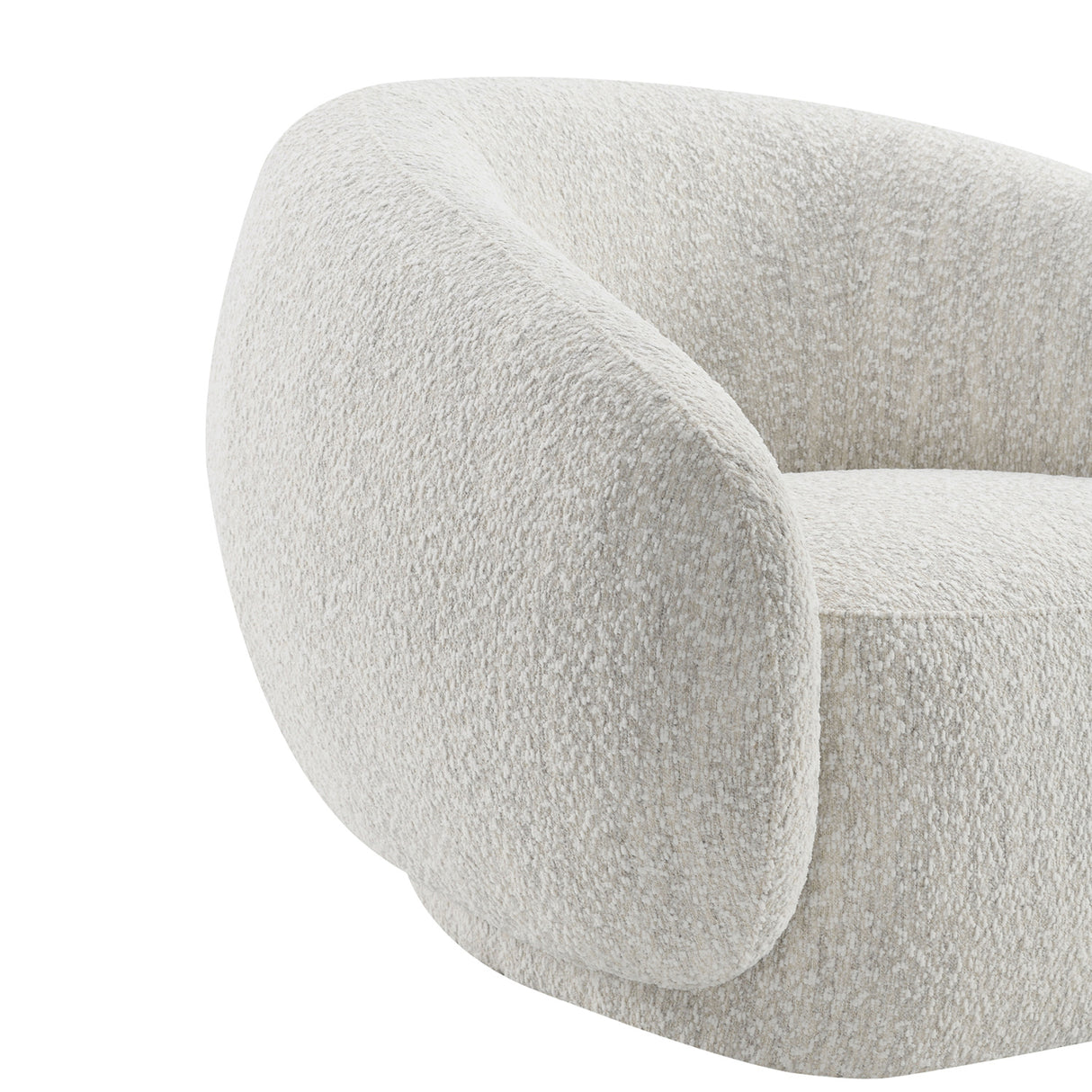 Beige Upholstered Swivel Accent Chair | OROA