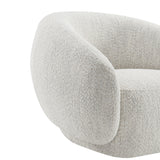 Beige Upholstered Swivel Accent Chair | OROA