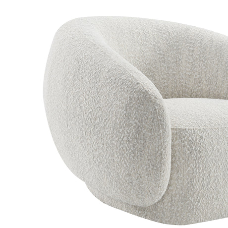 Beige Upholstered Swivel Accent Chair | OROA