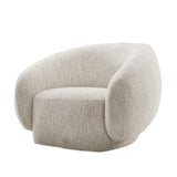 Beige Upholstered Swivel Accent Chair | OROA